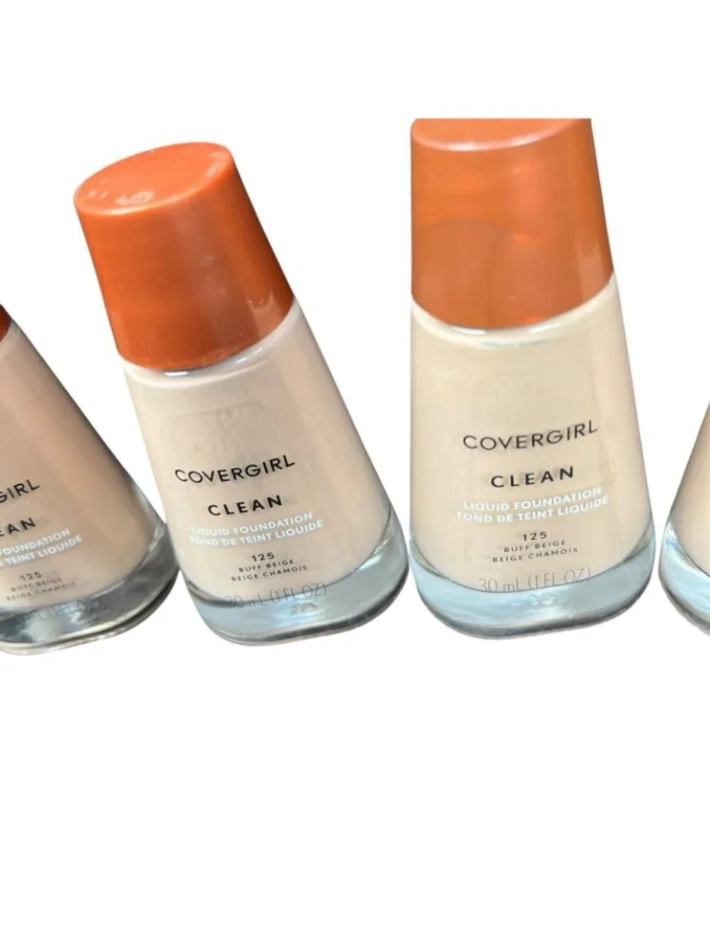 4X Covergirl Clean Liquid Foundation 125 Buff Beige, New